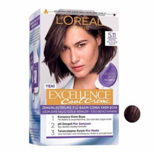کیت رنگ موی لورآل شماره 5.11 Loreal Paris Excellence Hair Color, قیمت خرید رنگ مو لورال شماره 5.11