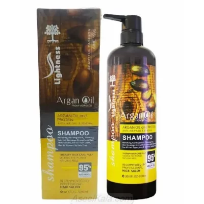 شامپو تقویت کننده آرگان و پروتئین لایتنس اصل Lightness Argan oil And Protein Shampoo